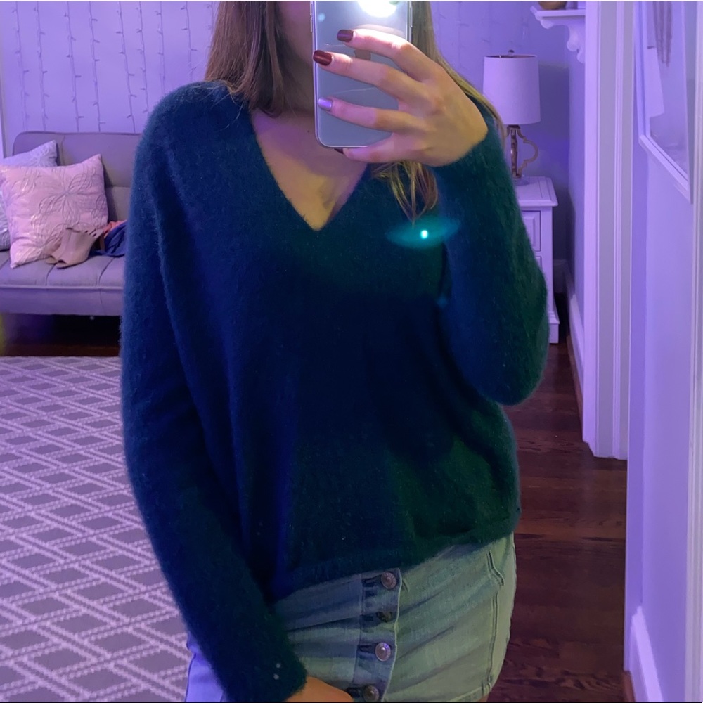Altered State Teal V-Neck Wool Sweater